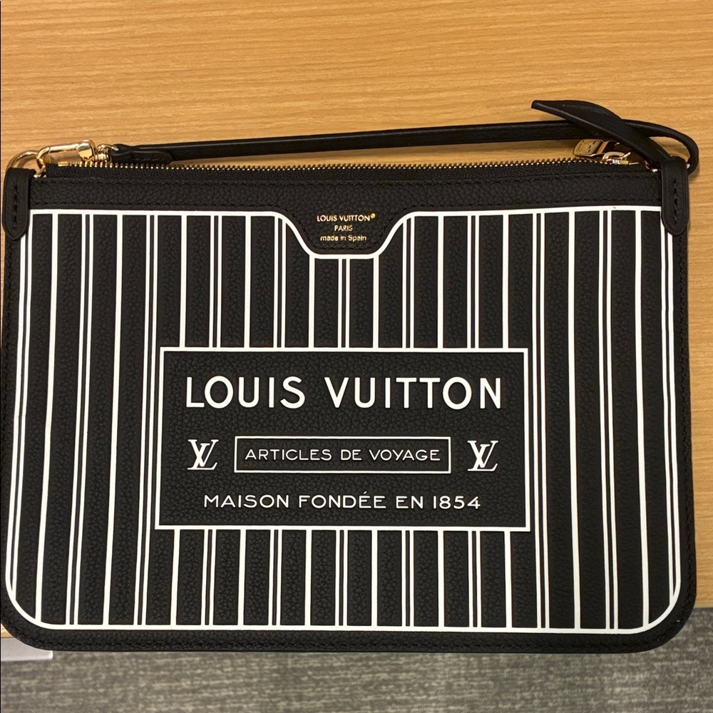 Louis Vuitton Striped Black and White Inside Out Pouch